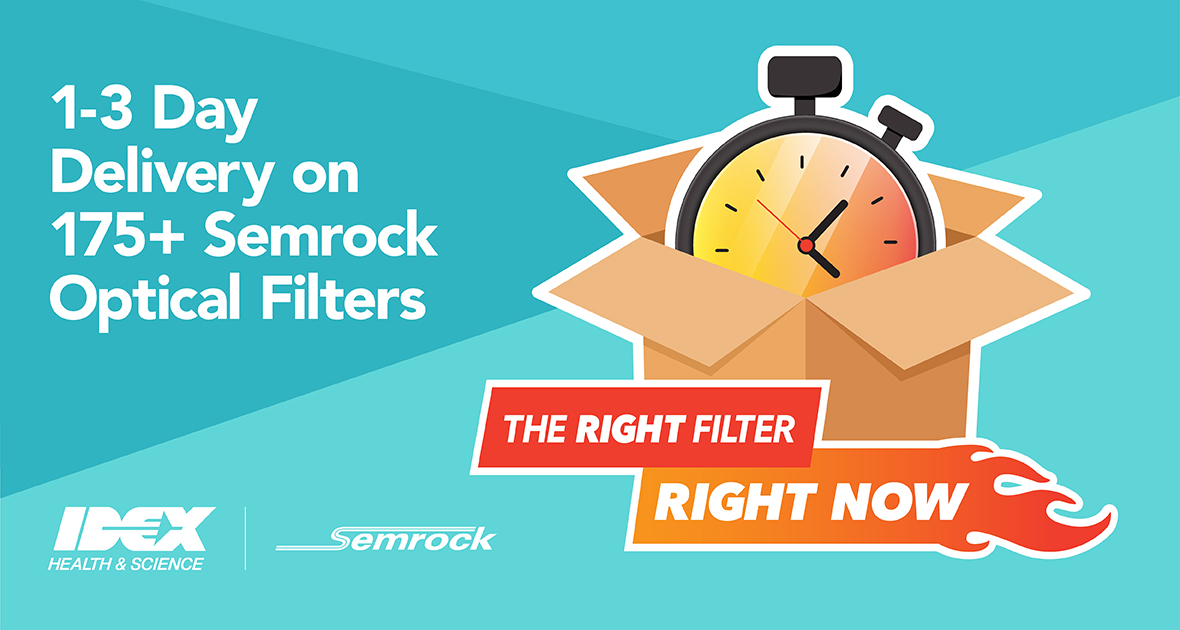 1-3 day delivery on 17+ Semrock optical filters