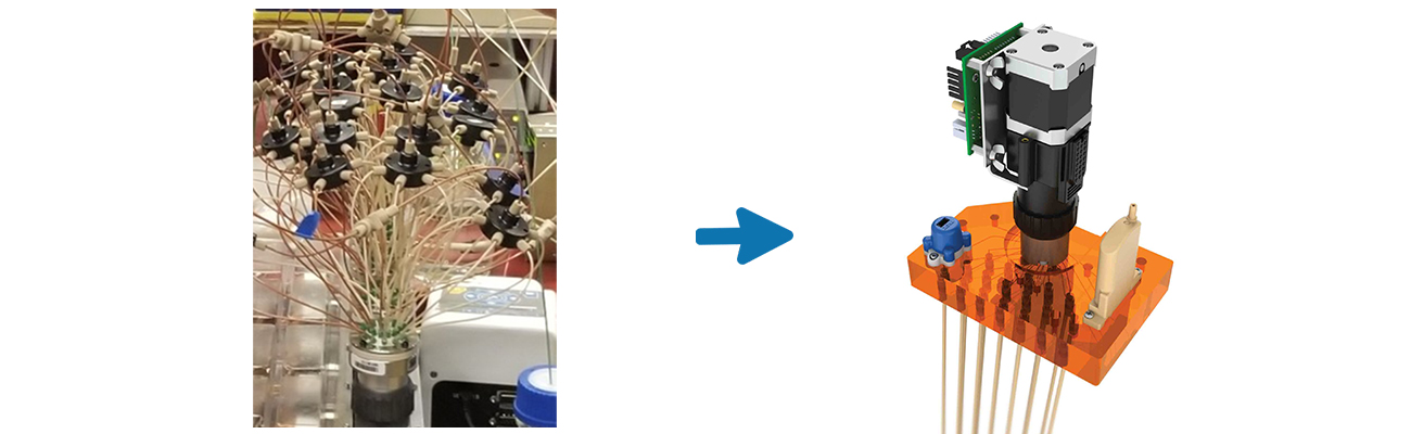 before: complex flow path to after: simplified flow path