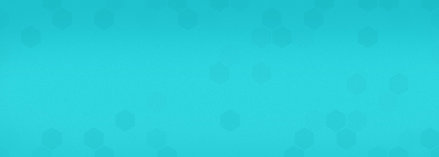 IDEX aqua header banner with hex pattern