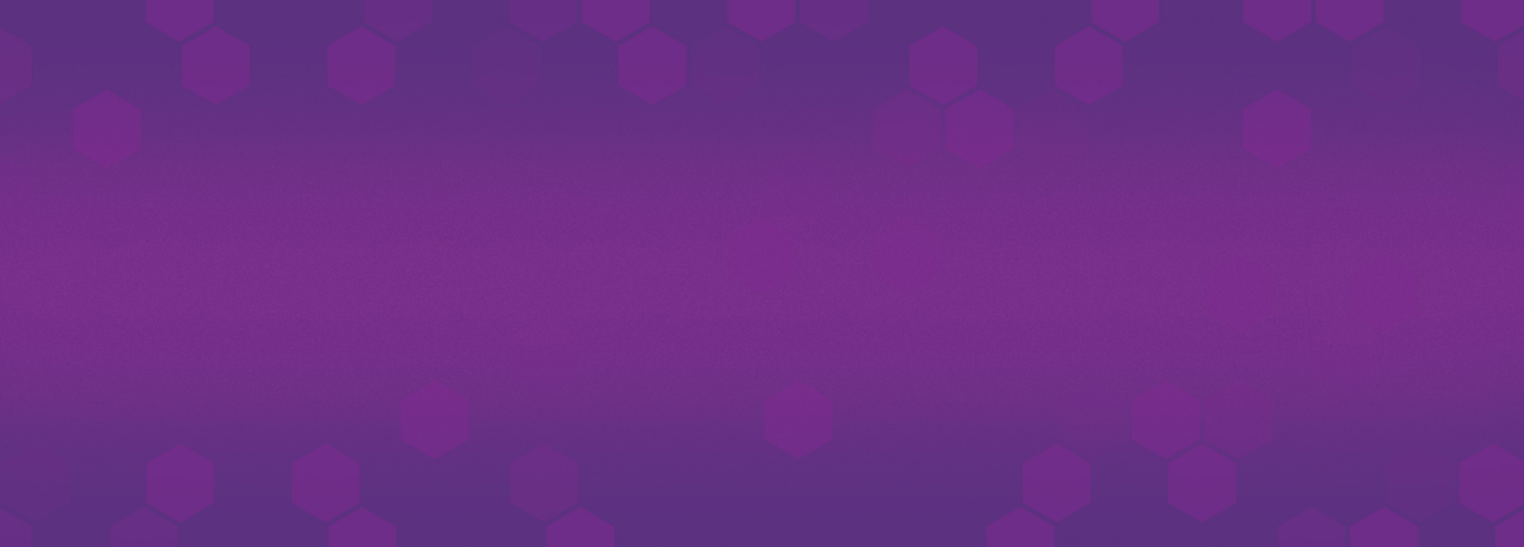 IDEX purple header banner with hex pattern