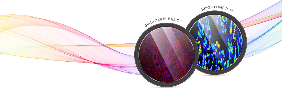 Comparison overview of Semrock BrightLine® 2.0 and BrightLine Basic™ filter set families for fluorescence imaging.