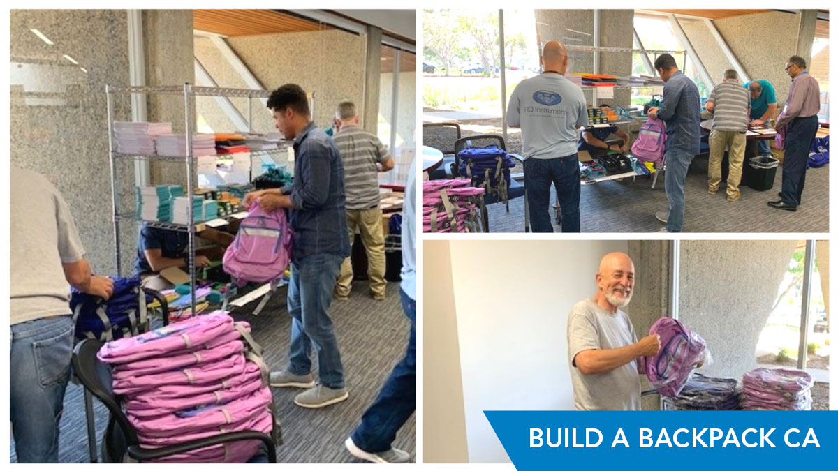 our team in Carlsbad assembled 50 backpacks and donated them to Kimbrough elementary school