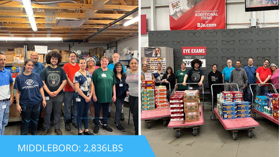 Middleboro team food drive volunteers