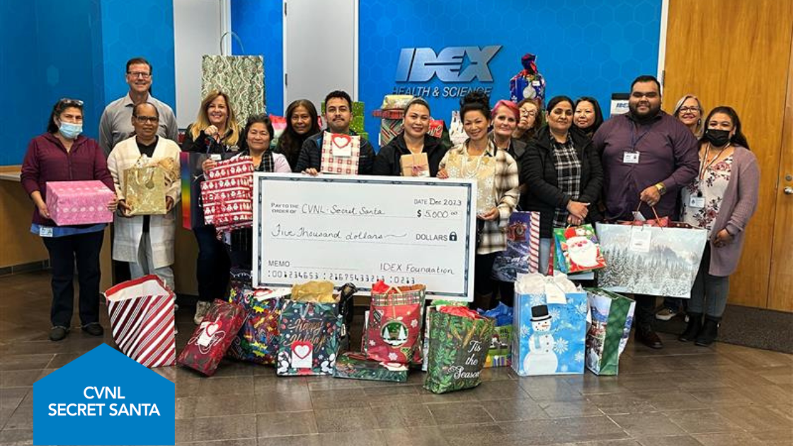 IDEX Employees posing for a Center for Volunteer & Nonprofit Leadership Toy Drive
