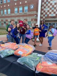 distribute backpacks