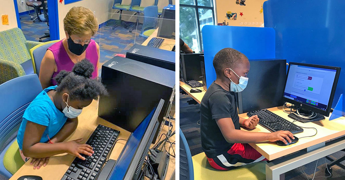 tutoring students at Boys & Girls Club and virtual learning