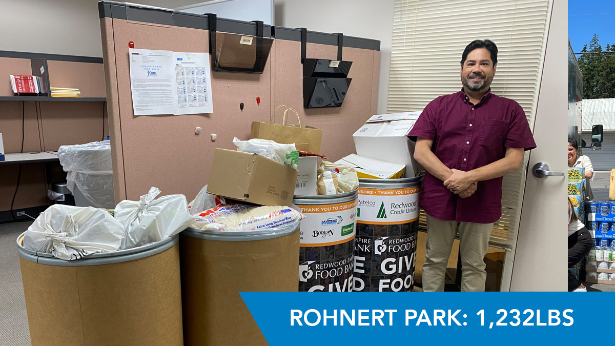 Our Rohnert Park, CA team collected 1,232lbs of food