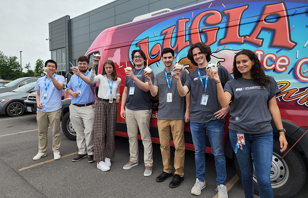 2022 student interns enjoying Lugia's ice cream