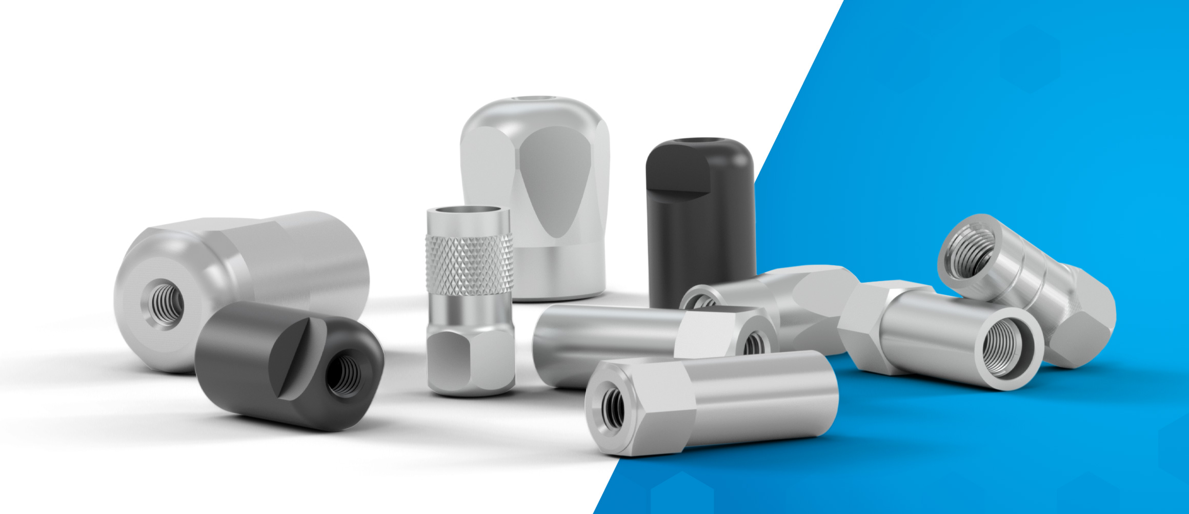 End fittings for column hardware