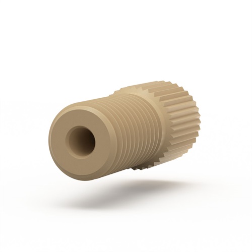 Flangeless Nut PEEK, 5/16-24 Flat-Bottom, for 1/16 Flangeless Nut PEEK, 5/16-24 Flat-Bottom, for 1/16