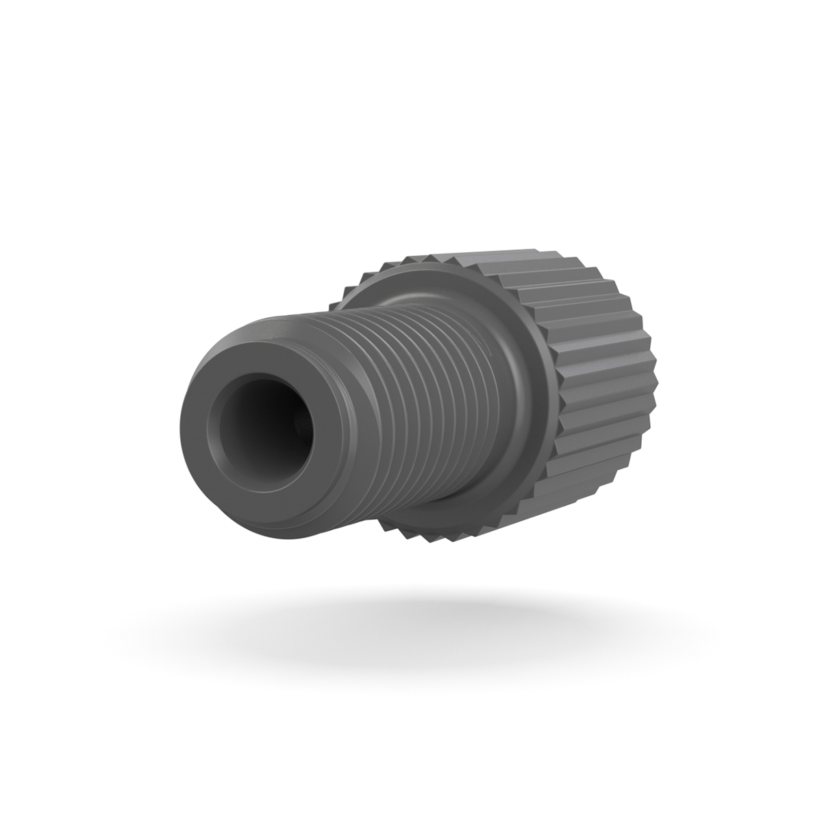 Flangeless Male Nut Delrin®, 1/4-28 Flat-Bottom, for 1/16 