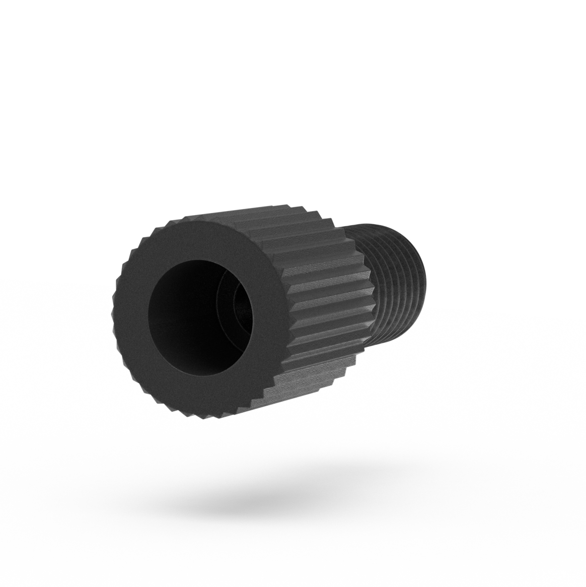Super Flangeless™ Nut Delrin®, 1/4-28 Flat-Bottom, 1/16