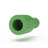 Flangeless Male Nut Delrin®, 1/4-28 Flat-Bottom, for 1/8
