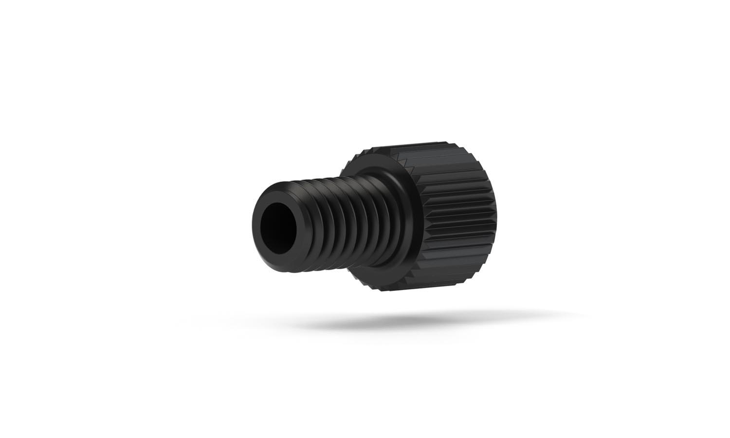 Super Flangeless™ Nut Short, PEEK, M6 Flat-Bottom for 1/8