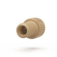 Flangeless Nut Short, PEEK 1/4-28 Flat-Bottom, for 1/8 Flangeless Nut Short, PEEK 1/4-28 Flat-Bottom, for 1/8