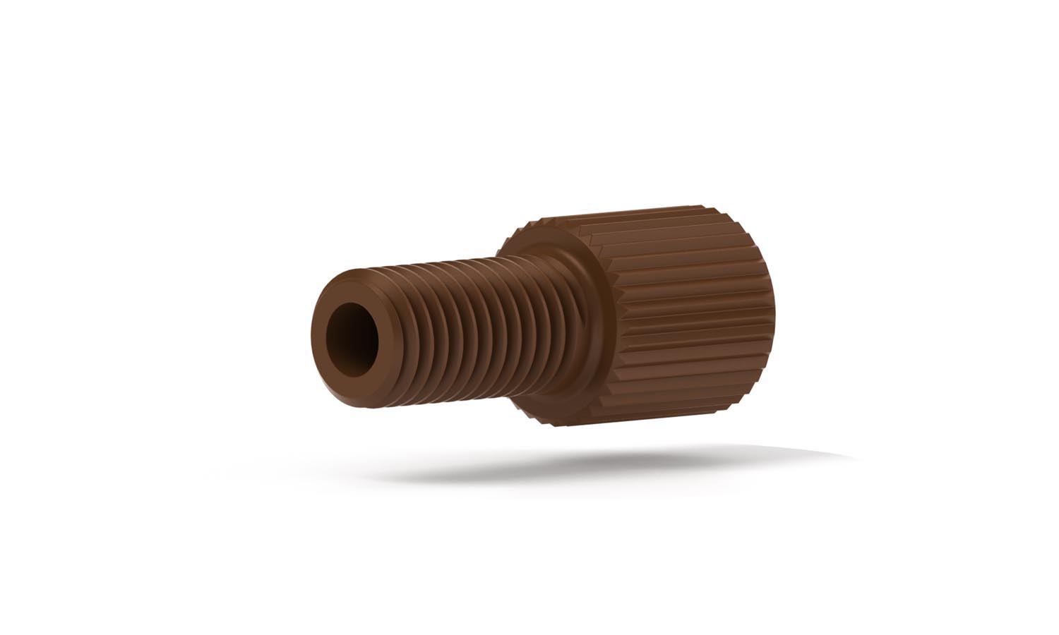 Super Flangeless™ Nut PPS, 1/4-28 Flat-Bottom, For 1/8