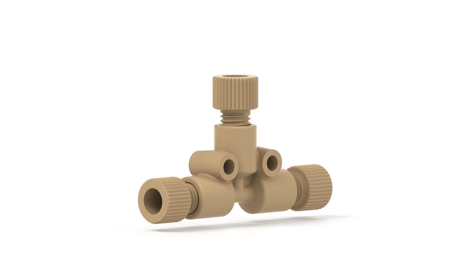 PEEK Low Pressure Tee Assembly 1/16