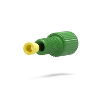 Flangeless Fitting Delrin®, Green, 1/4-28 Flat-Bottom, for1/8