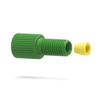 Flangeless Fitting Delrin®, Green, 1/4-28 Flat-Bottom, for1/8