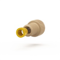 Flangeless Fitting Short, Natural, PEEK, 1/4-28 Flat-Bottom
