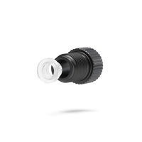 Flangeless Fitting, PEEK, Black, 1/2-20 Flat-Bottom, for 1/4