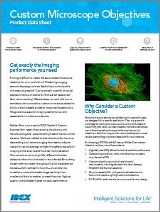 custom microscope objective data sheet thumbnail