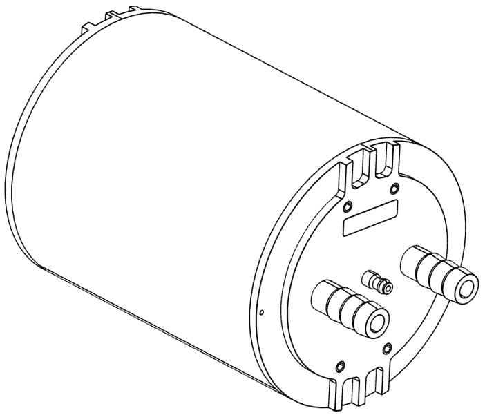 medium to high flow in-line degassing chamber