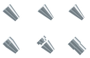 varying sizes of stainless steel ferrules