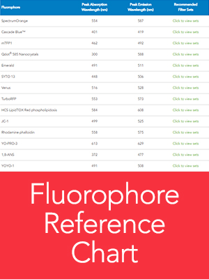 fluorophore reference chart