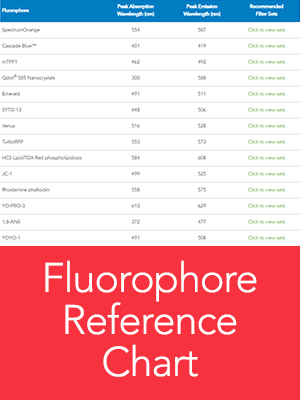 fluorophore reference chart