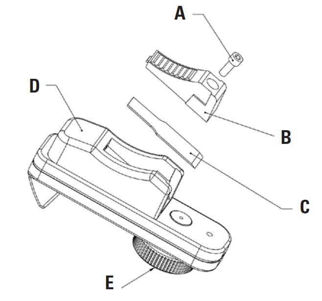 diagram illustrating what parts help implement the A-350 tubing cutter