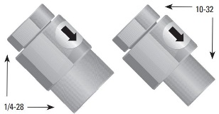 Biocompatible Inlet/Outlet 1/4-28 and 10-32 Inline Check Valve