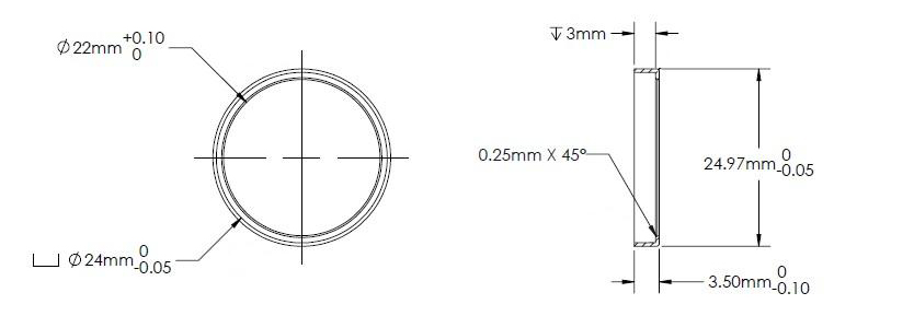 25 x 3.5mm Filter Housing