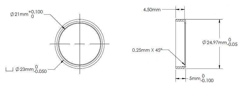 25 x 5.00mm Filter Housing