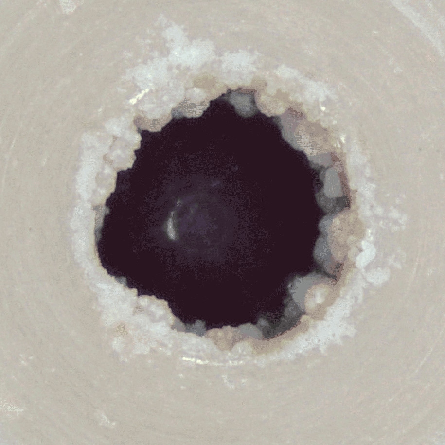 crystallization of ball cage when cartridge dries out after use of a mobile phase