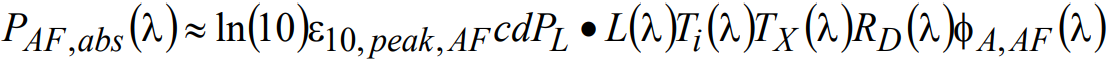 autofluorescence noise absorbed power equation