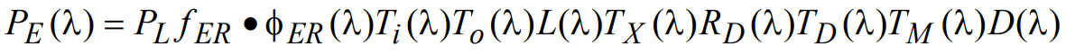 equation to define excitation light noise power